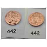 Lion Head .999 Fine Copper Stacker Round Coin