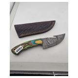 Custom Damascus Steel Skinner Knife Sheath
