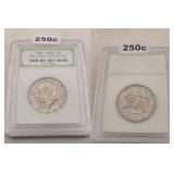 1982-D KENNEDY HALF DOLLAR BU IN INB SLAB