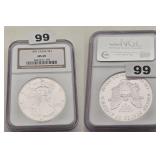 1991 American Silver Eagle NGC MS69 OGH Coin