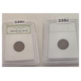 1935 LINCOLN WHEAT CENT COPPER INB SLABBED