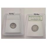 Indian Head Buffalo Nickel Copper INB Slabbed