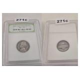 1940 Jefferson Nickel INB Green Slab Holder