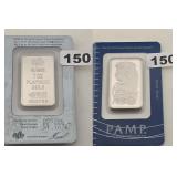 PAMP Suisse Fortuna 1 oz Platinum Bar 999.5