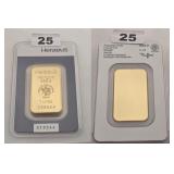 Heraeus 1 oz Gold Bar 999.9 Fine Gold in Assay
