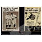 Ruth Gehrig Louisville Slugger Bats Promo Card
