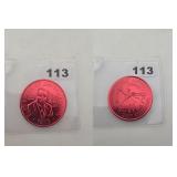 1973 ELKS KREWE OF JEFFERSONIANS RED TOKEN