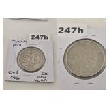 1999 Turkey 50 Bin Lira KM 1056 Copper Coin