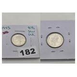 1943 Mercury Silver Dime 90% Uncirculated