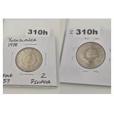1978 Yugoslavia 2 Dinara Copper-Nickel Coin