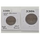 1953 Great Britain Copper Half Penny KM# 882