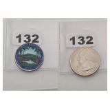2013 D White Mountain Colorized Quarter Coin