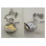 Vintage Train Steam Locomotive Pocket Watch