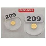 9999 FINE PURE GOLD USA FLAG EAGLE ROUNDS