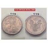 2017 5 Oz Vintage .999 Fine Silver Round Eagle