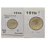 1983 Yugoslavia 5 Dinara Copper-Nickel Coin