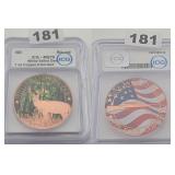 ICG MS70 Colorized White-Tailed Deer Copper Round