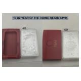 PAMP YEAR OF THE HORSE 10 OZ SILVER BAR .999