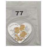 I Love You Languages Heart Silver Round Bullion