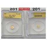 ICG MS70 Eagle Head 1/500th Oz. Gold Round