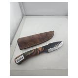 Custom Forged Hunter Knife With Leather Sheath