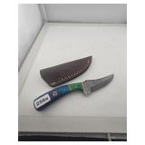 Damascus Steel Fixed Blade Knife With Sheath