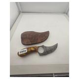 Custom Damascus Steel Karambit Knife Sheath