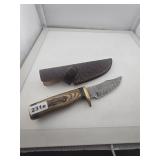 Handmade Damascus Steel Hunting Knife Sheath