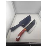 Handmade Forged Steel Cleaver Knife with Sheath