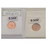 1960 Lincoln Penny Copper INB Slab BU Coin