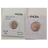 2005 Ireland One Euro Cent Copper Plated Coin