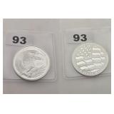 GOLDEN STATE MINT EAGLE FLAG .999 FINE SILVER