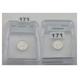 1945 Mercury Silver Dime ICG Slabbed Grade 10c