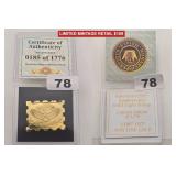 2026 America 250th 1/100 Gold Eagle Stamp Rare