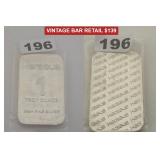 Vintage Heraeus .999+ Fine Silver 1 Oz Bar