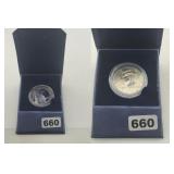 2008 KENNEDY HALF DOLLAR AND COLUMBIA COIN