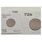 1990 Ireland Bronze Copper Penny 1P Coin Rare