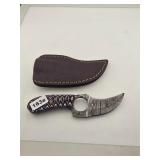 Custom Damascus Steel Skinner Knife Sheath