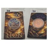 AFRICA THE BIG FIVE LION 1 AVDP OZ COPPER ROUND