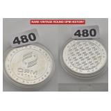 Rare Vintage OPM Metals .999 Fine Silver Round
