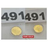 1/500 FINE .9999 GOLD USA EAGLE HEAD COIN