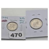 1944 Mercury Silver Dime Uncirculated 90%