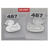 RUBBER DUCKY SHAPED .999 PURE SILVER BULLION