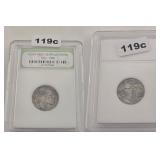 INB Slabbed Indian Head Buffalo Nickel Coin