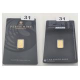 Perth Mint 1 Gram 99.99 Pure Gold Bar In Assay