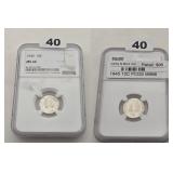1945 Mercury Silver Dime NGC MS 66 Toned Coin