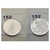 SILVER TOWNE EAGLE .999 FINE SILVER ROUND 152