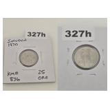 1970 SWEDEN 25 ORE COPPER-NICKEL COIN KM# 836