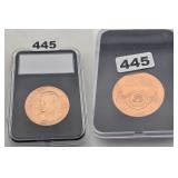 1989 GEORGE BUSH INAUGURAL COPPER MEDAL SLAB