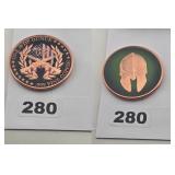 Molon Labe Spartan Helmet .999 Fine Copper Round